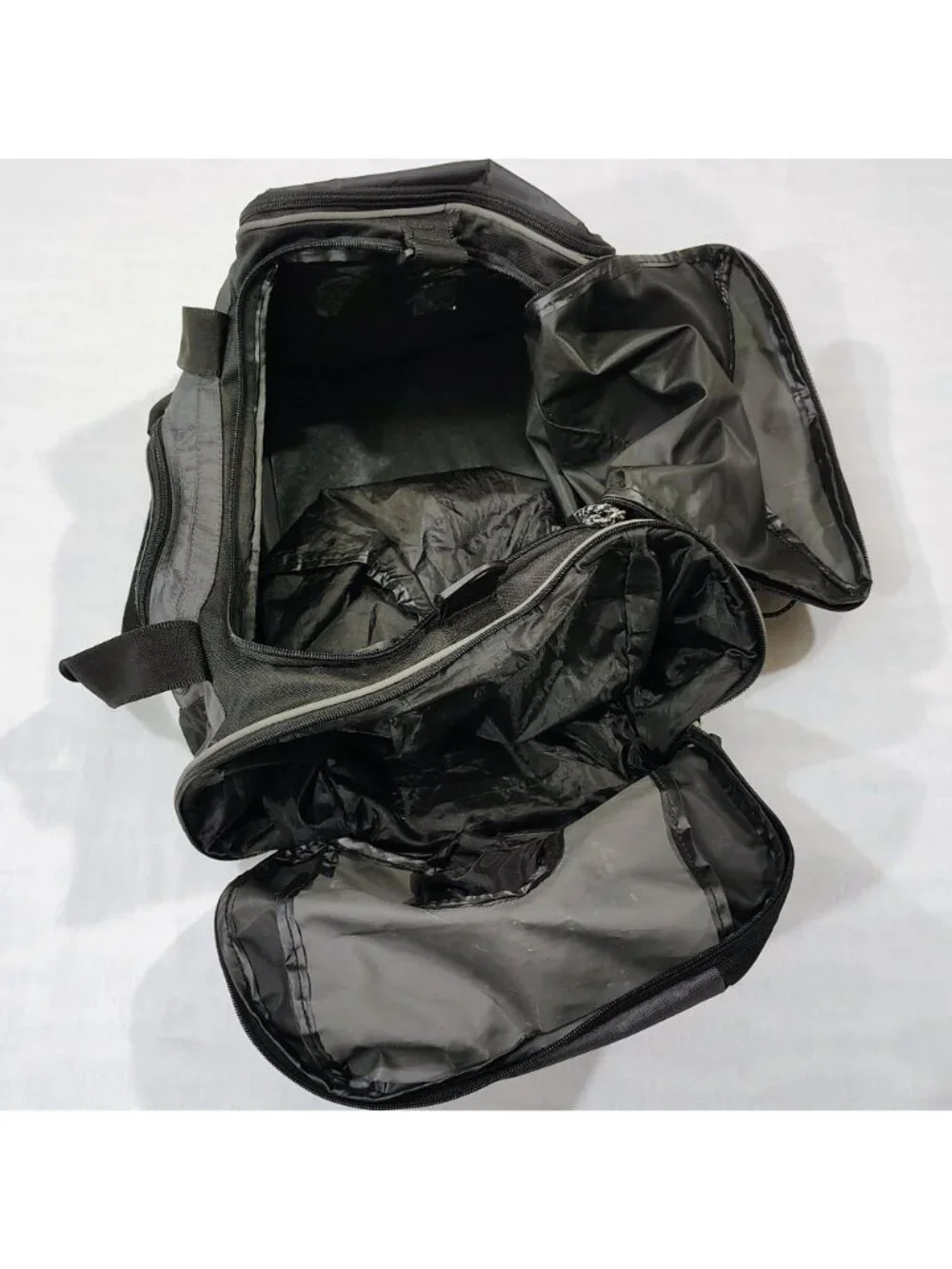 Protege Sport Black Gray Duffel Bag 20x11 Multiple Compartments Reinforced Base